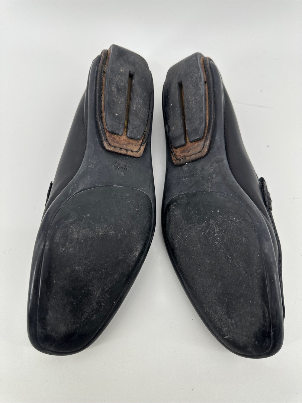 Vintage Gucci Black Leather Horsebit Loafers with Gold Hardware Women’s sz 11B - Picture 10 of 12